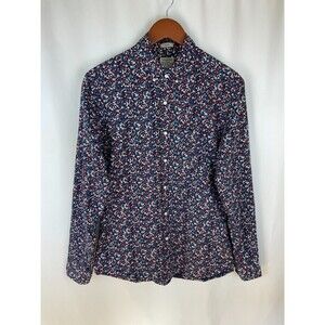 J.Crew Men’s Medium Slim Fit Floral Button-Down Shirt Organic Cotton Stretch